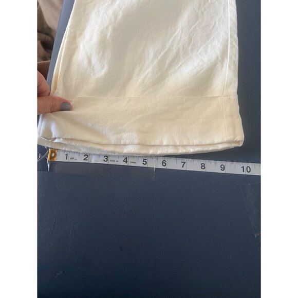 Old Navy Womens Low Waist Linen Pants Size 10 -White Lagenlook Beachy boho - Picture 10 of 11